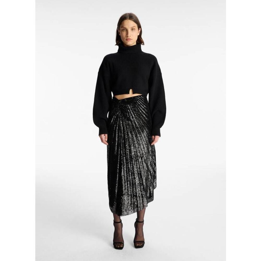 A.L.C. Black and Silver Midi Skirt NWT NEW Women’s